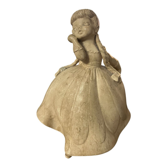 Vintage Holland Mold Girl Figurine with Braids – Hand-Finished Ceramic Bisque Sculpture