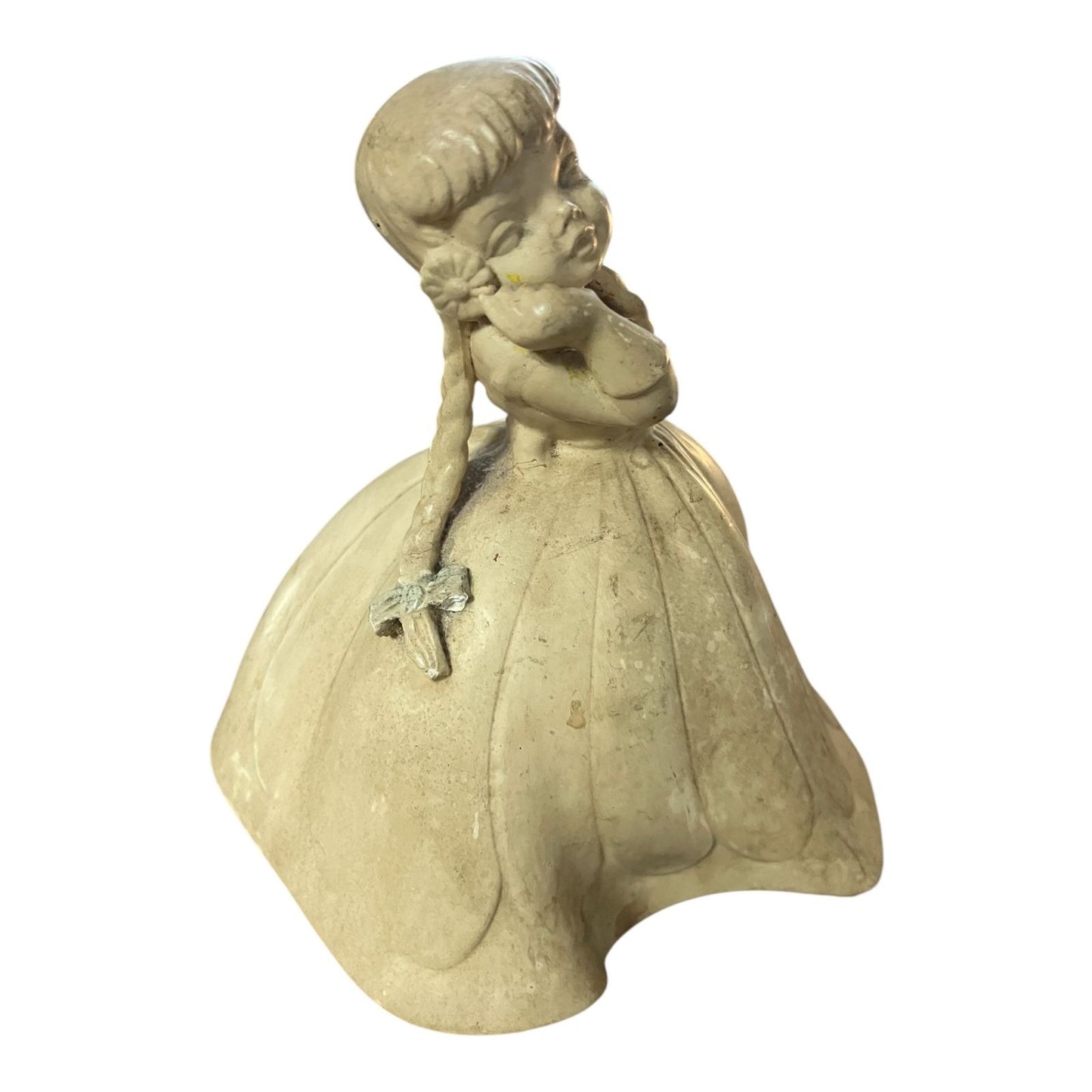 Vintage Holland Mold Girl Figurine with Braids – Hand-Finished Ceramic Bisque Sculpture