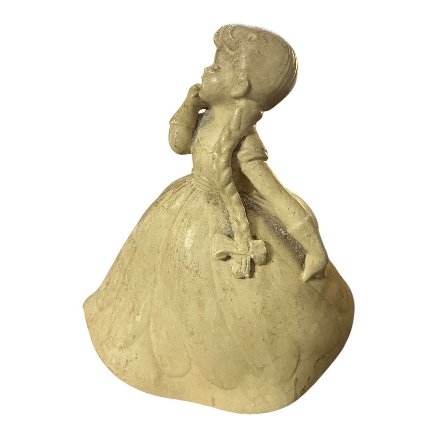 Vintage Holland Mold Girl Figurine with Braids – Hand-Finished Ceramic Bisque Sculpture