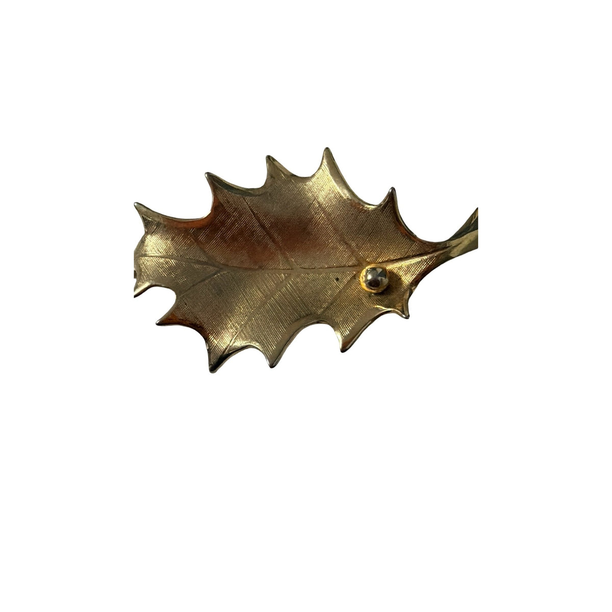 Vintage Giovanni Gold Tone Textured Oak Leaf Brooch Pin 2.5" Signed