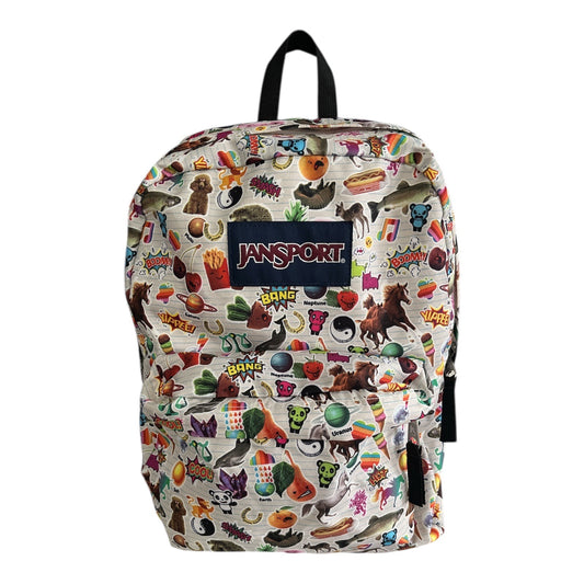 JanSport SuperBreak Backpack – Emoji Sticker Print – 15x13x9x5