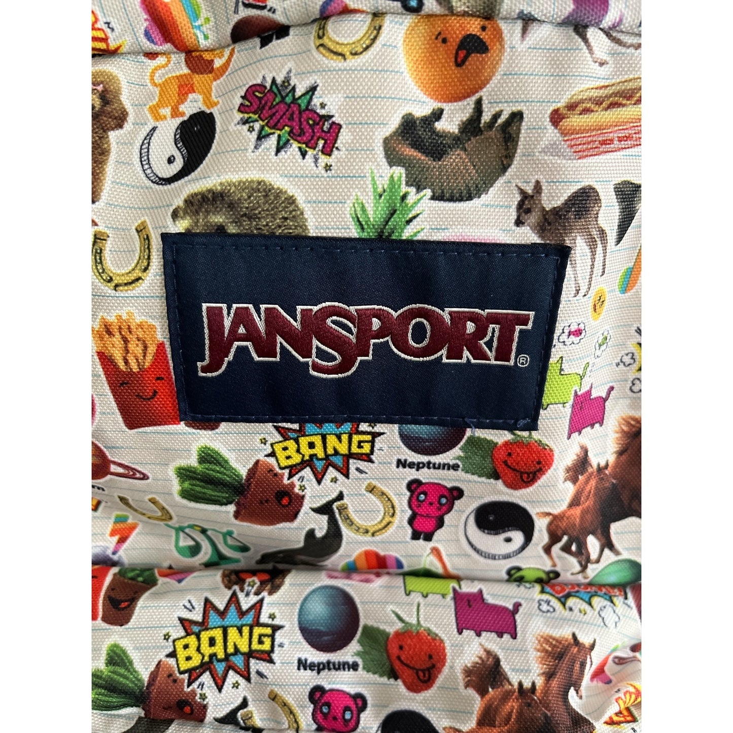 JanSport SuperBreak Backpack – Emoji Sticker Print – 15x13x9x5