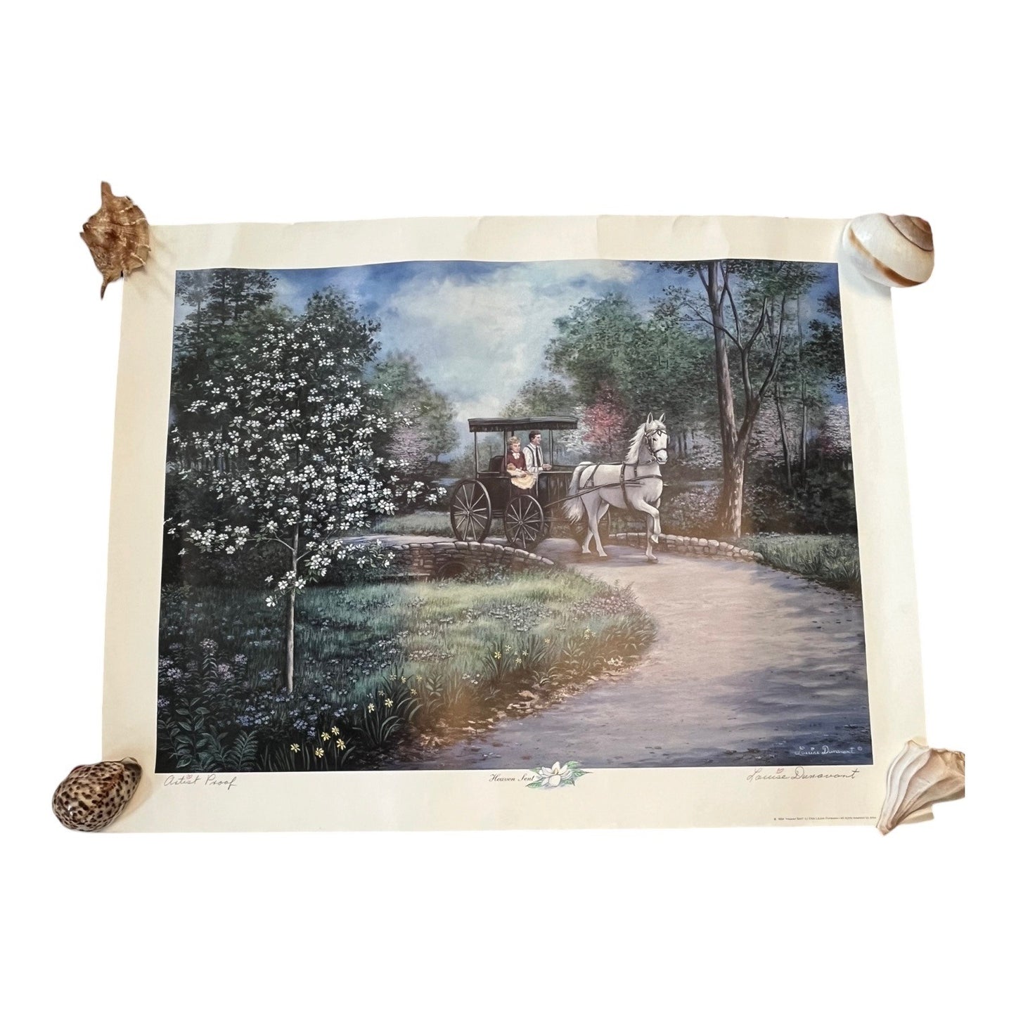 Vintage Elsie Louise Dunavant “Heaven Sent” 1994 Print Signed Artist Proof 27x22