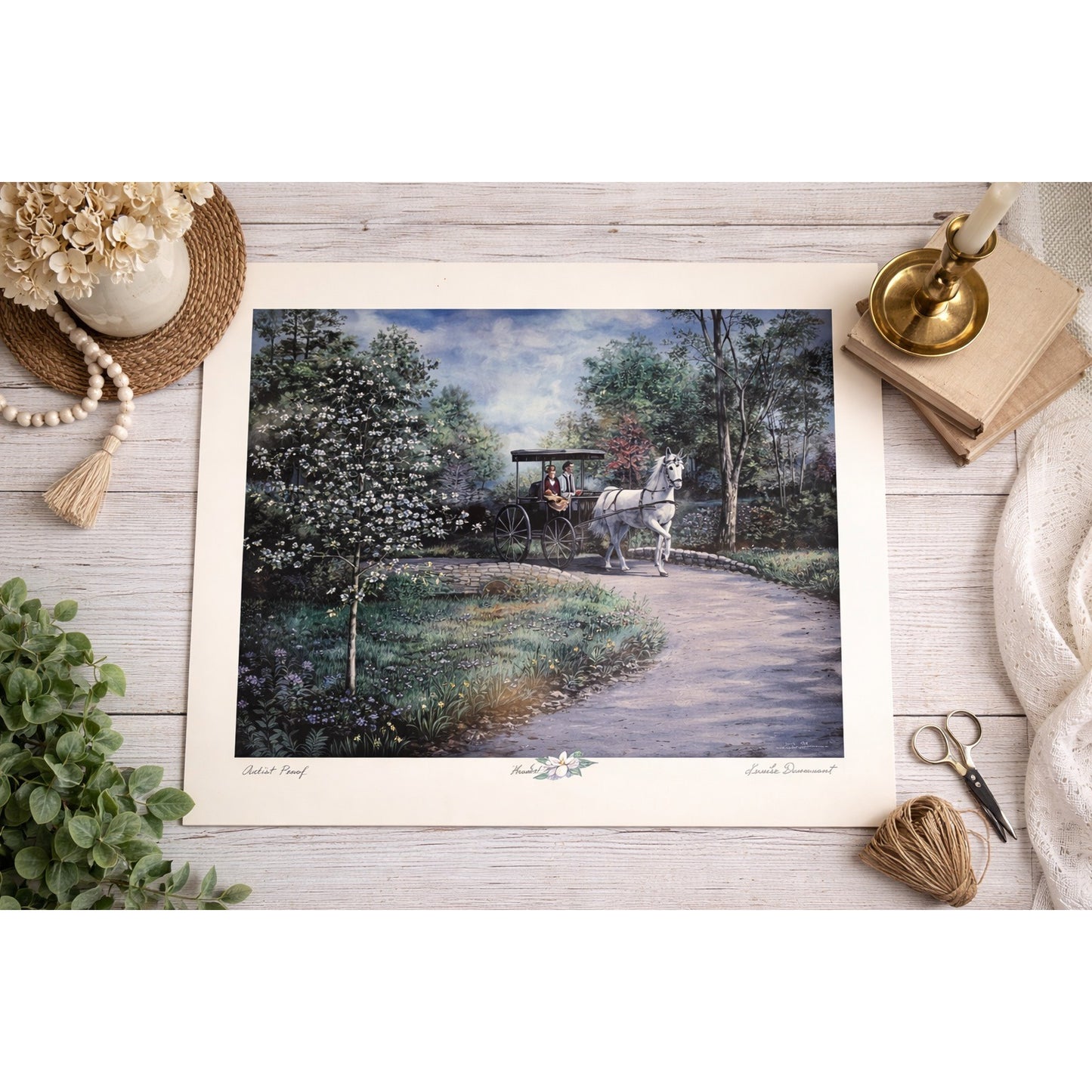 Vintage Elsie Louise Dunavant “Heaven Sent” 1994 Print Signed Artist Proof 27x22