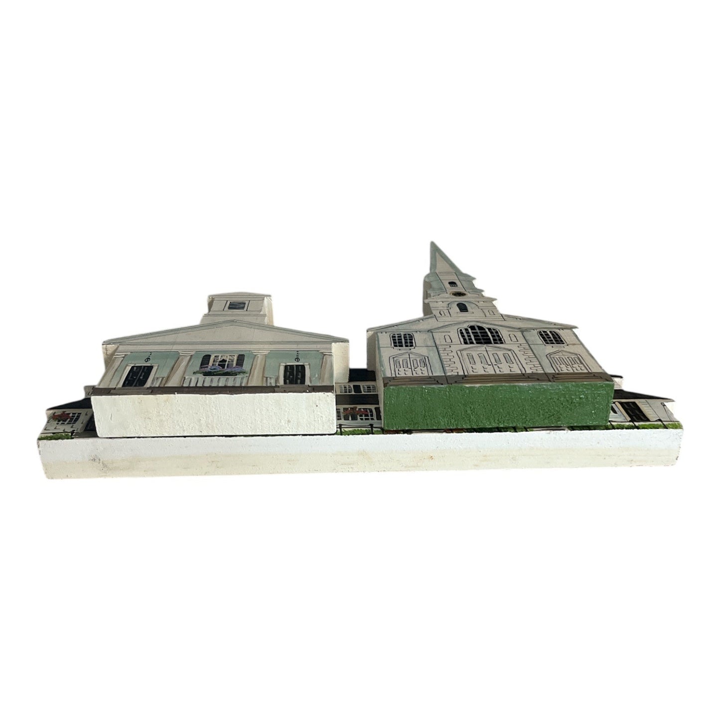 Charlotte Trahan Hand-Painted Wooden Buildings – Thompson, CT | Set of 3 | Folk Art 2000