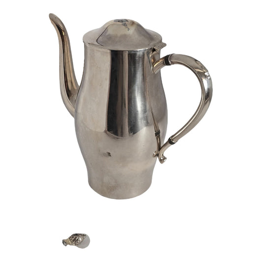 Vintage Oneida Community Paul Revere Reproduction Silverplate Coffee Pot – Pineapple Finial – Damaged