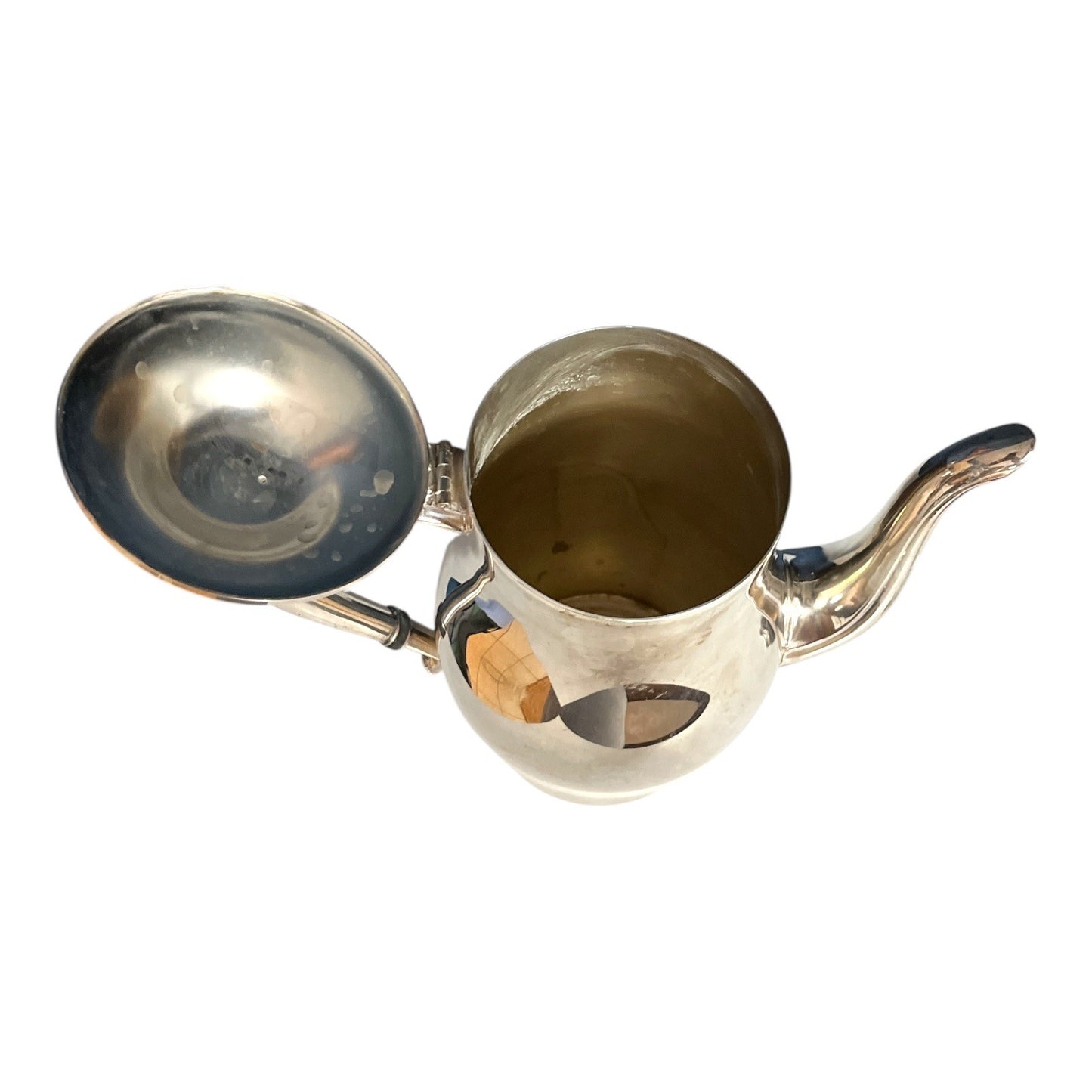 Vintage Oneida Community Paul Revere Reproduction Silverplate Coffee Pot – Pineapple Finial – Damaged