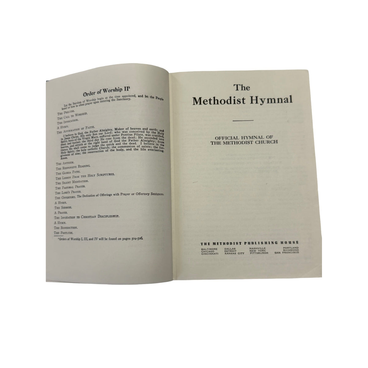 1939 The Methodist Hymnal Aldersgate Methodist Church Vintage Hardcover 695 Pages