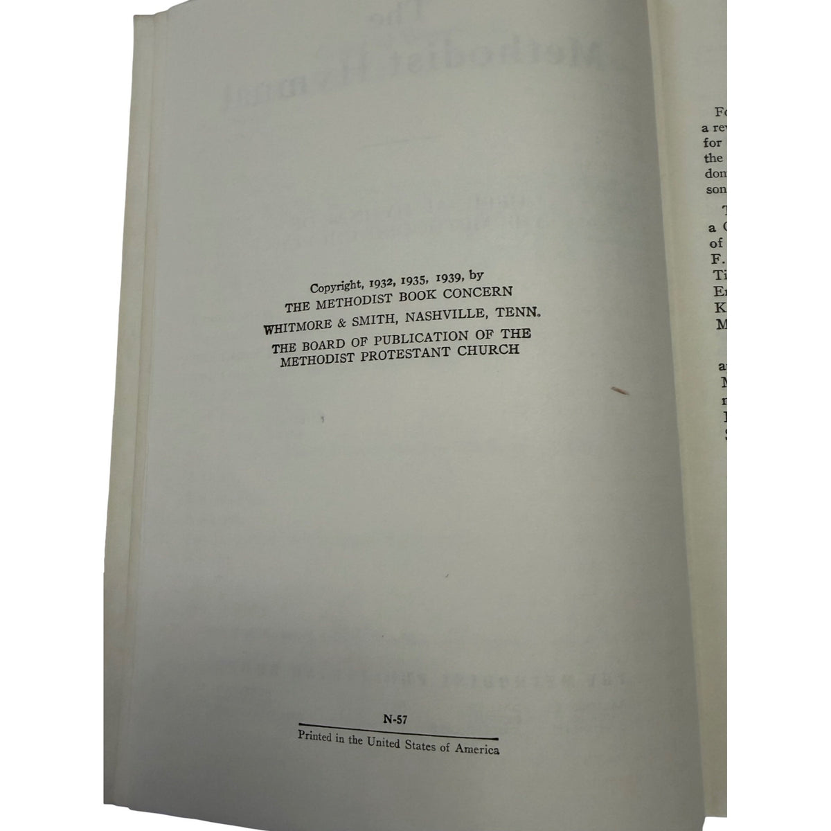 1939 The Methodist Hymnal Aldersgate Methodist Church Vintage Hardcover 695 Pages