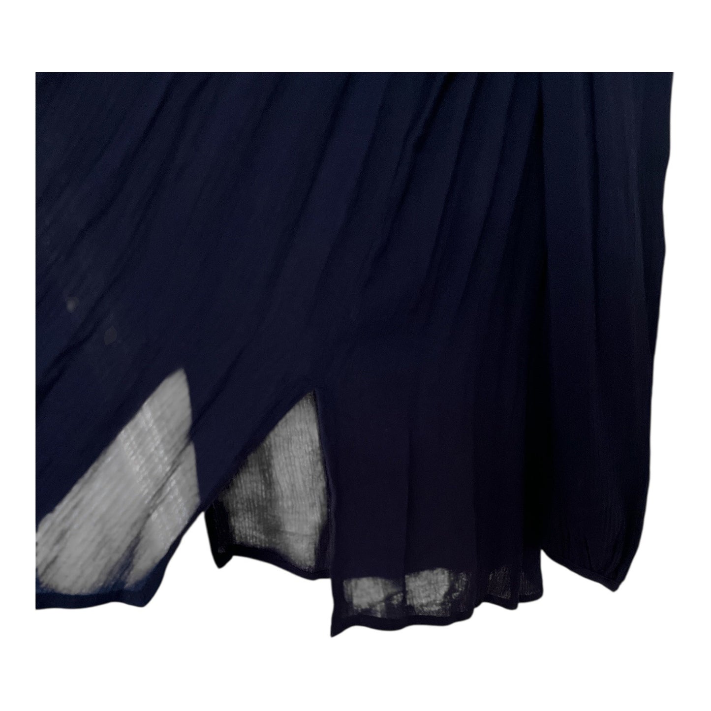 Cupio Women’s Size S Navy Blue Embroidered Long Sleeve Boho Peasant Top