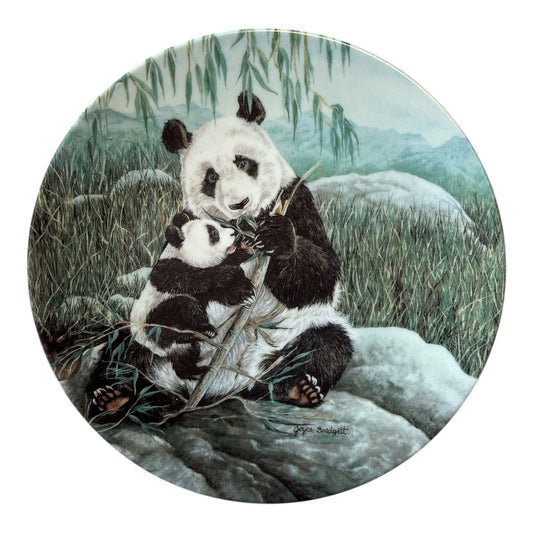 VTG 1990 Joyce Bridgett Panda Collector Plate “A Mother’s Care” W\.S. George w/COA