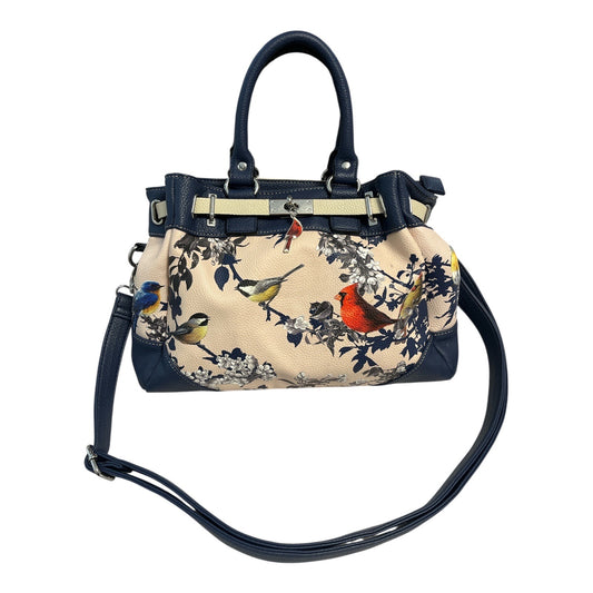 Bradford Exchange James Hautman Songbird Satchel Handbag – Cardinal Charm – Blue Trim – Faux Leather