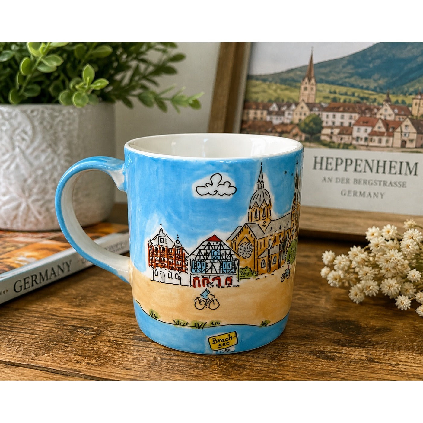 Hand Painted Heppenheim Germany Souvenir Mug Atregio Städter MediaMarketing