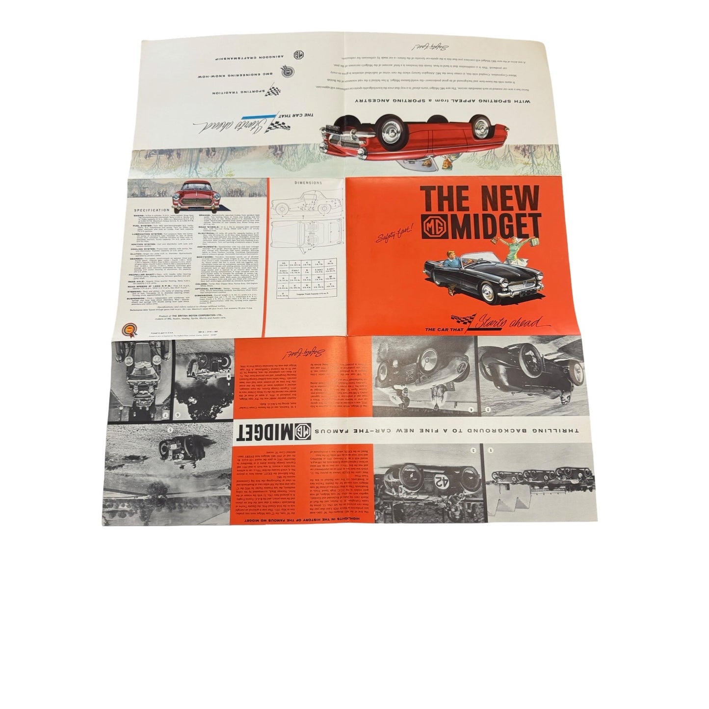 Vintage MG Automobile Sales Brochure Lot MGB MG Midget MG 1100 Original 1960s Dealer Literature Set of 3