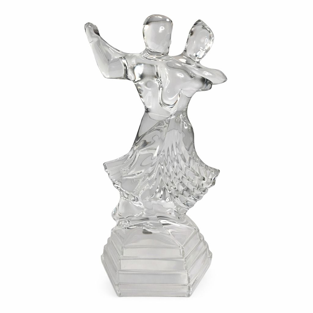 Vintage RCR Cristalleria Italiana Crystal Dancing Couple Figurine 24% Lead Italy 10"
