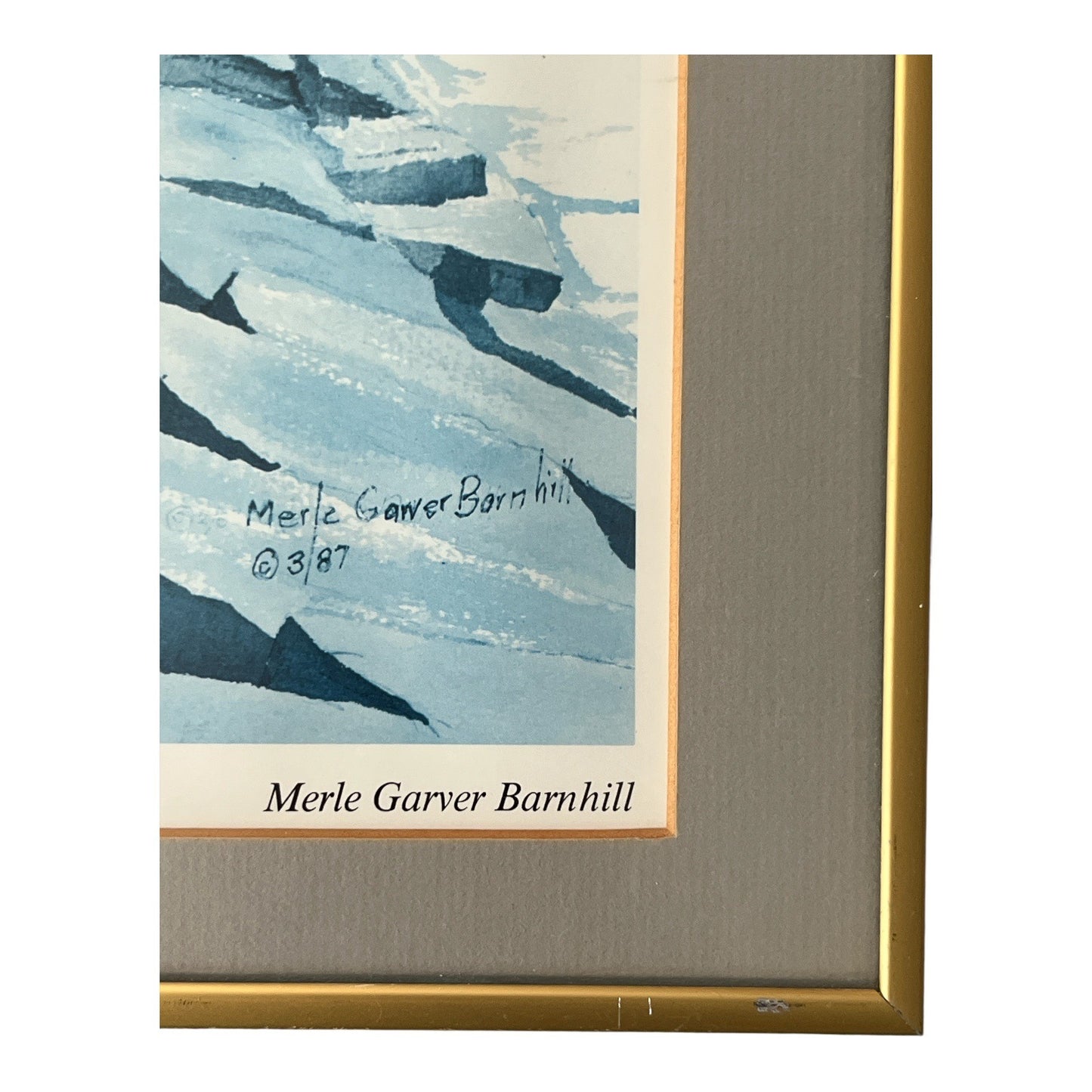 Vintage Merle Garver Barnhill Grand River Fairport Harbor Lighthouse Framed Print