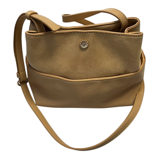 Lauren Conrad Taupe Faux Leather Crossbody Shoulder Bag Adjustable Strap