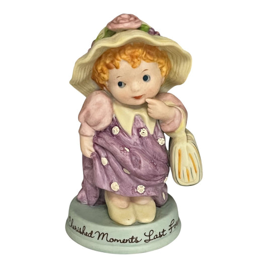 Vintage 1983 Avon Cherished Moments Figurine – Girl in Hat – Cherished Moments Last Forever