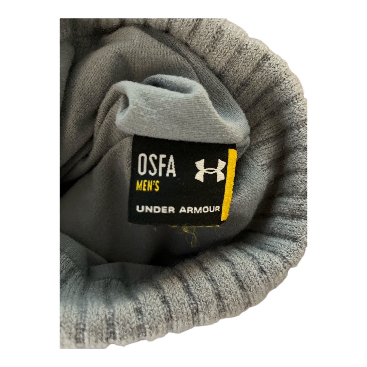 Under Armour OSFA Men’s Winter Beanie – Gray with Red, Black & White Stripes – Acrylic Blend