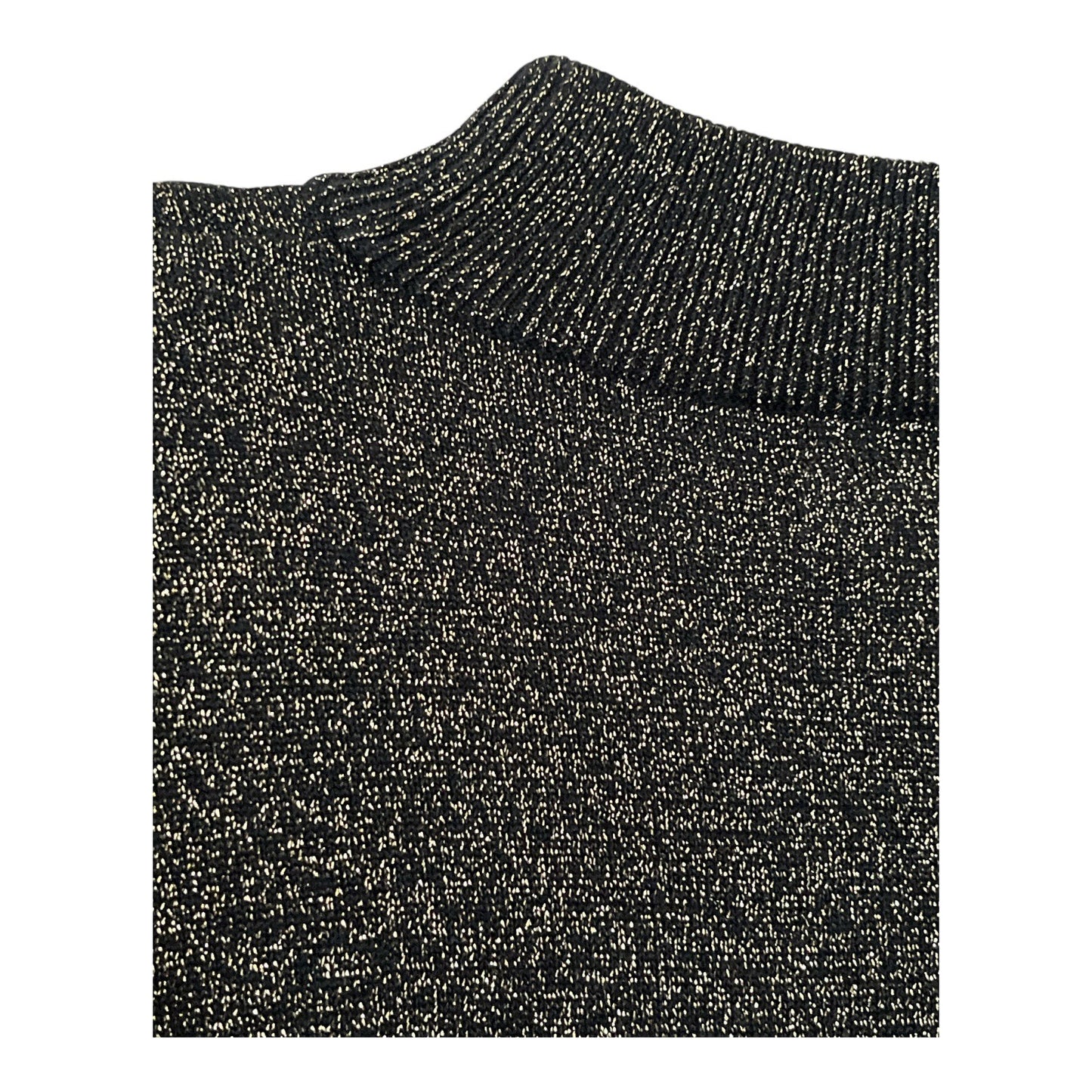 Yarnworks Metallic Gold Lurex Mock Neck Sweater Women's XL Vintage Hong Kong