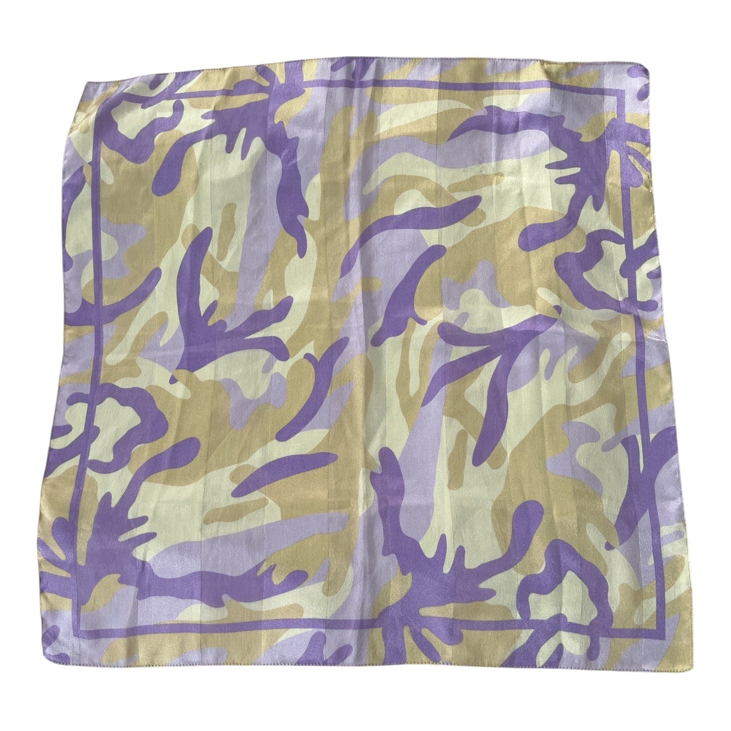 Vintage Symphony Scarfs Made in Italy Polyester Scarf – Purple Beige Abstract Print