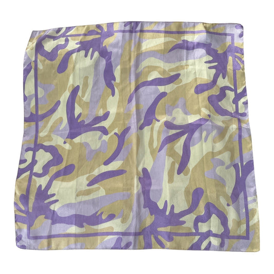 Vintage Symphony Scarfs Made in Italy Polyester Scarf – Purple Beige Abstract Print