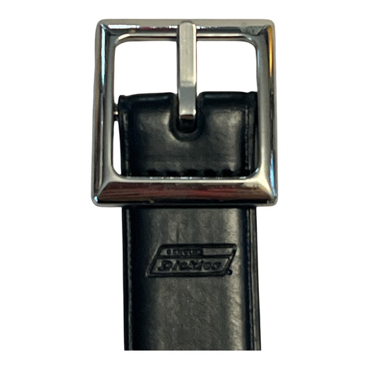 Dickies Men’s Black Leather Belt Size 28 | 27.25” x 1” | Silver Buckle | Made in China