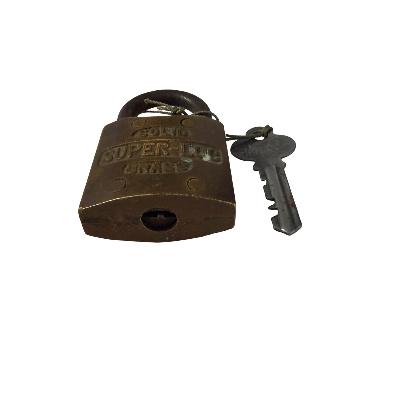 Vintage Solid Super-Loc Brass Padlock With Original Eagle Key