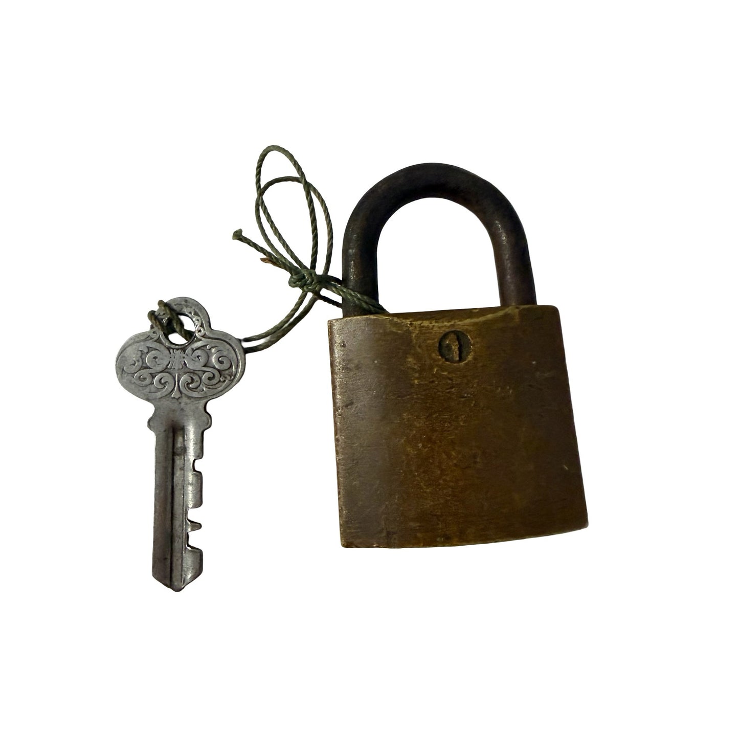 Vintage Solid Super-Loc Brass Padlock With Original Eagle Key