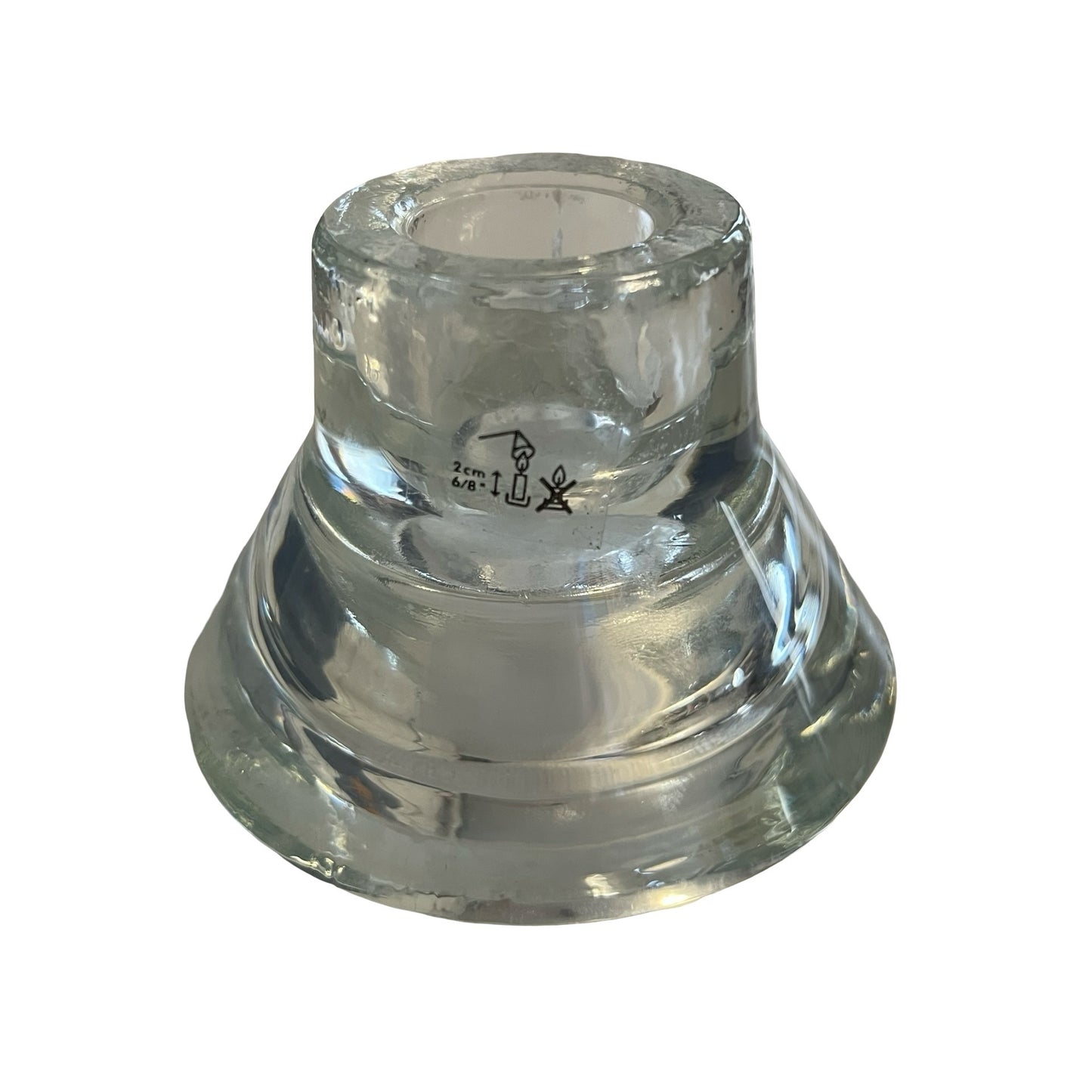 K Hagberg M Hagberg Glass Taper Candle Holder Scandinavian Design Clear Glass 3x2