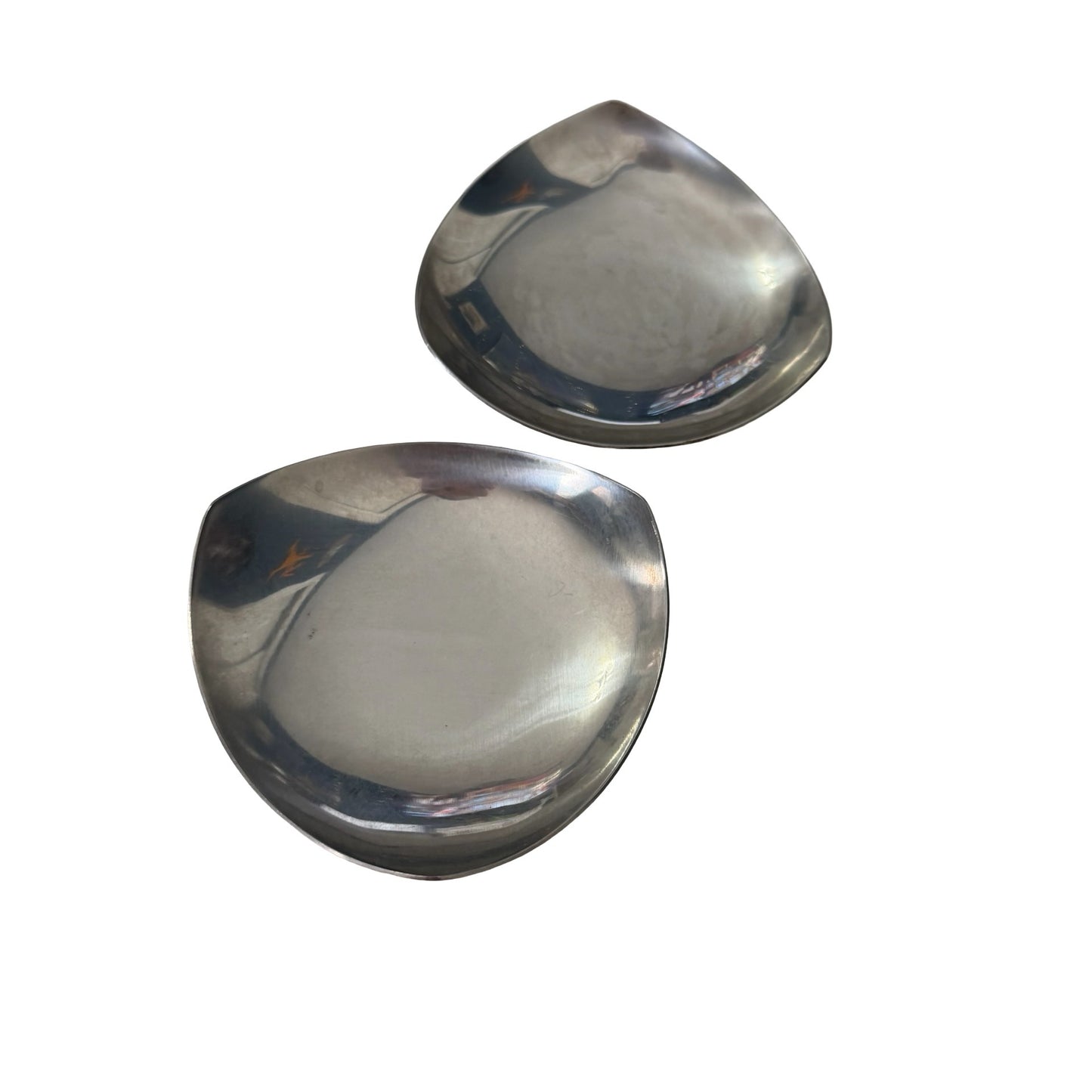 Vintage Danish Modern 18/8 Stainless Steel Candle Holders Pair MCM Denmark 3"