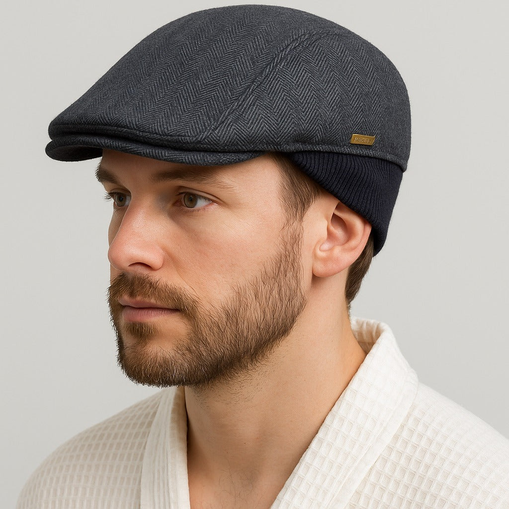 Biltmore 1917 Men’s XL Flat Cap – Wool Blend Herringbone Newsboy Ivy Hat