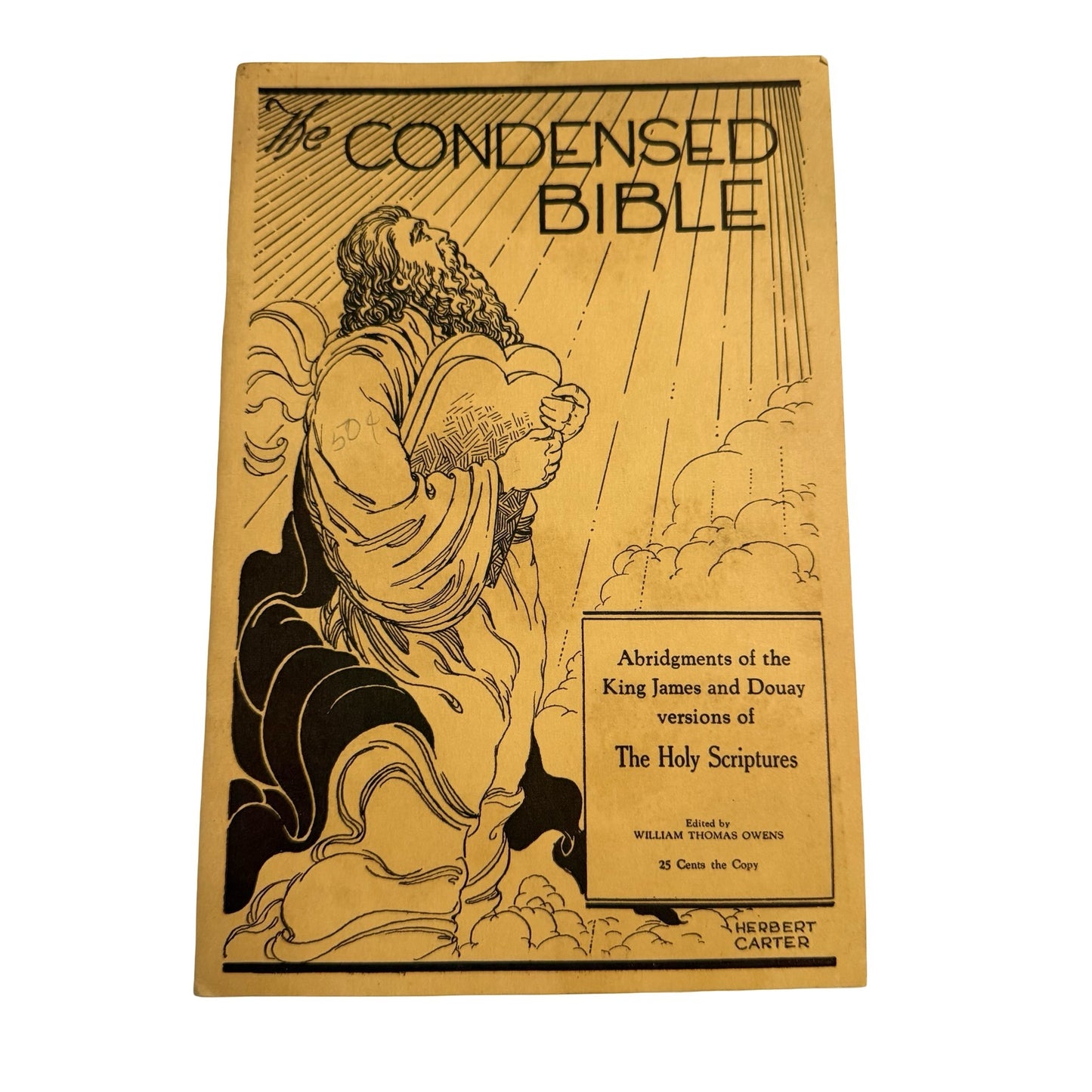 Vintage 1935 The Condensed Bible Cardinal Publishing Co William Thomas Owens 9x6