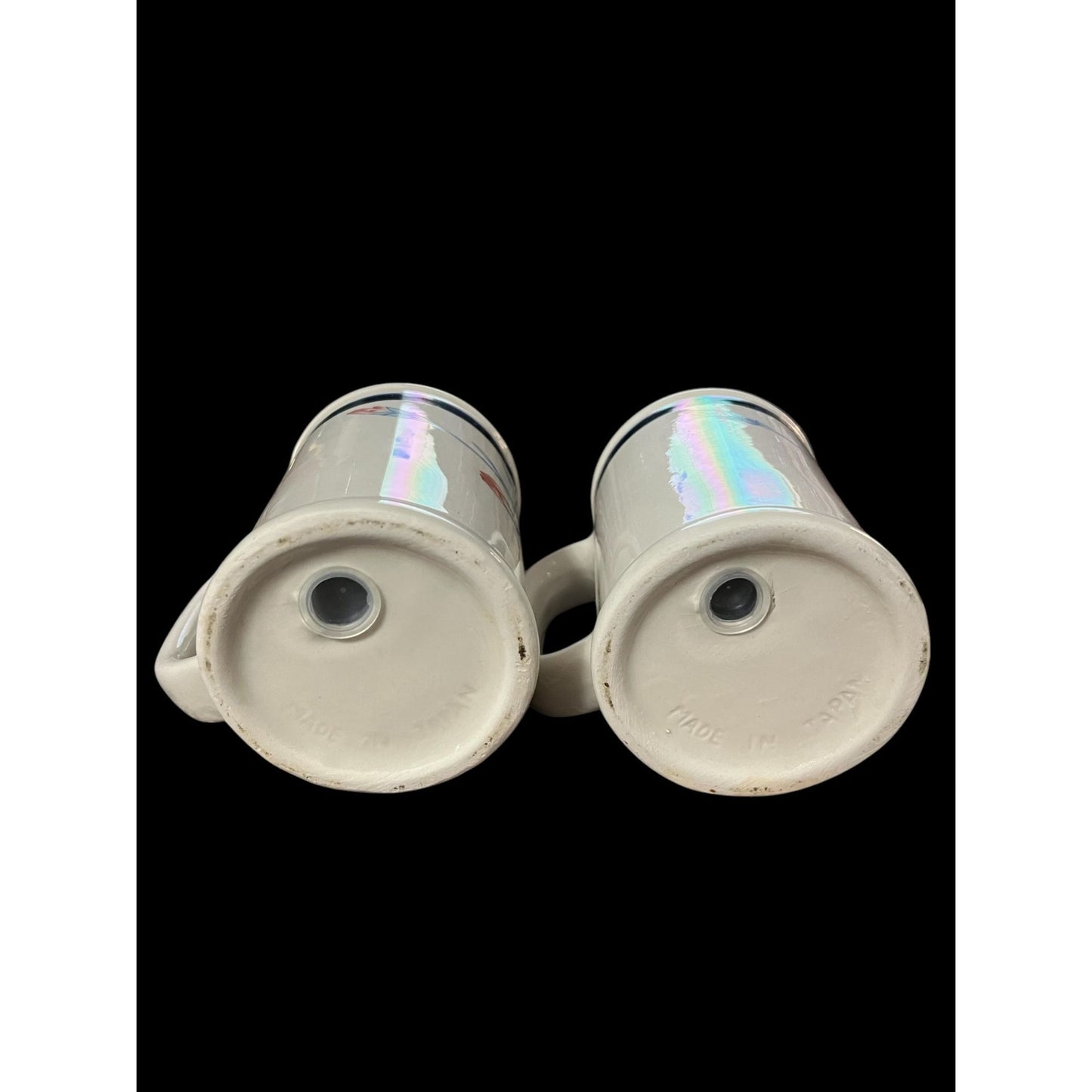 Vintage Made in Japan Ceramic Floral Salt and Pepper Shakers with Handles – Pink and Blue Iris Design