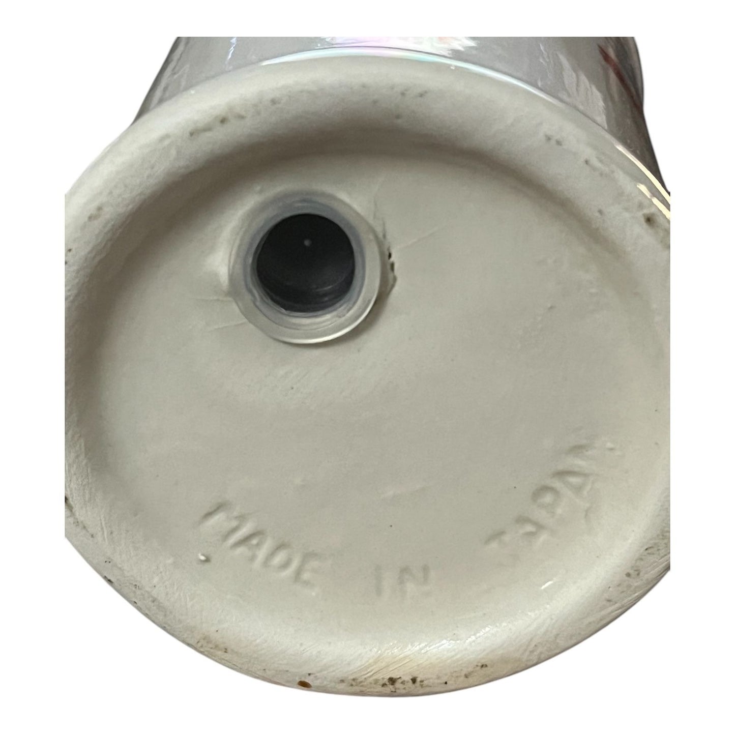 Vintage Made in Japan Ceramic Floral Salt and Pepper Shakers with Handles – Pink and Blue Iris Design