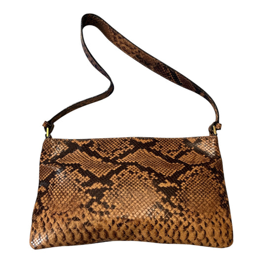 Preston & York Genuine Leather Python Print Shoulder Bag With Magnetic Snap