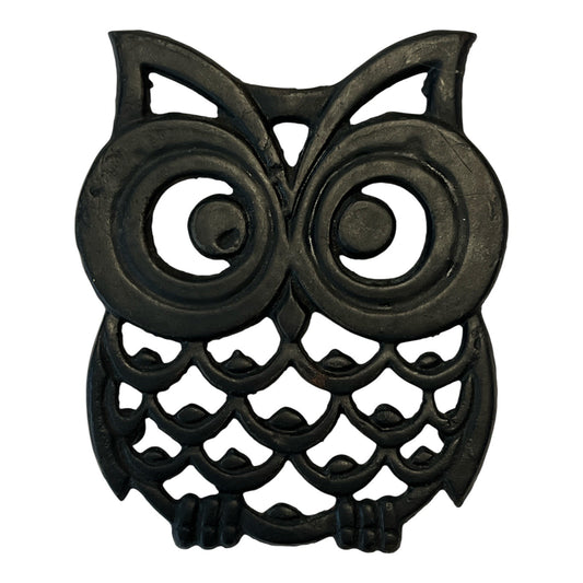 Vintage Cast Iron Owl Trivet | Retro Kitchen Decor | Made in Taiwan