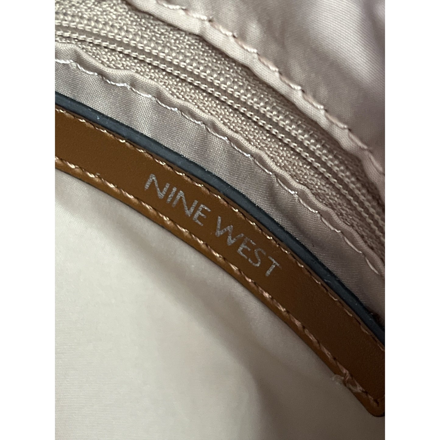 Nine West Brown Logo Satchel Tote Bag with Crossbody Strap