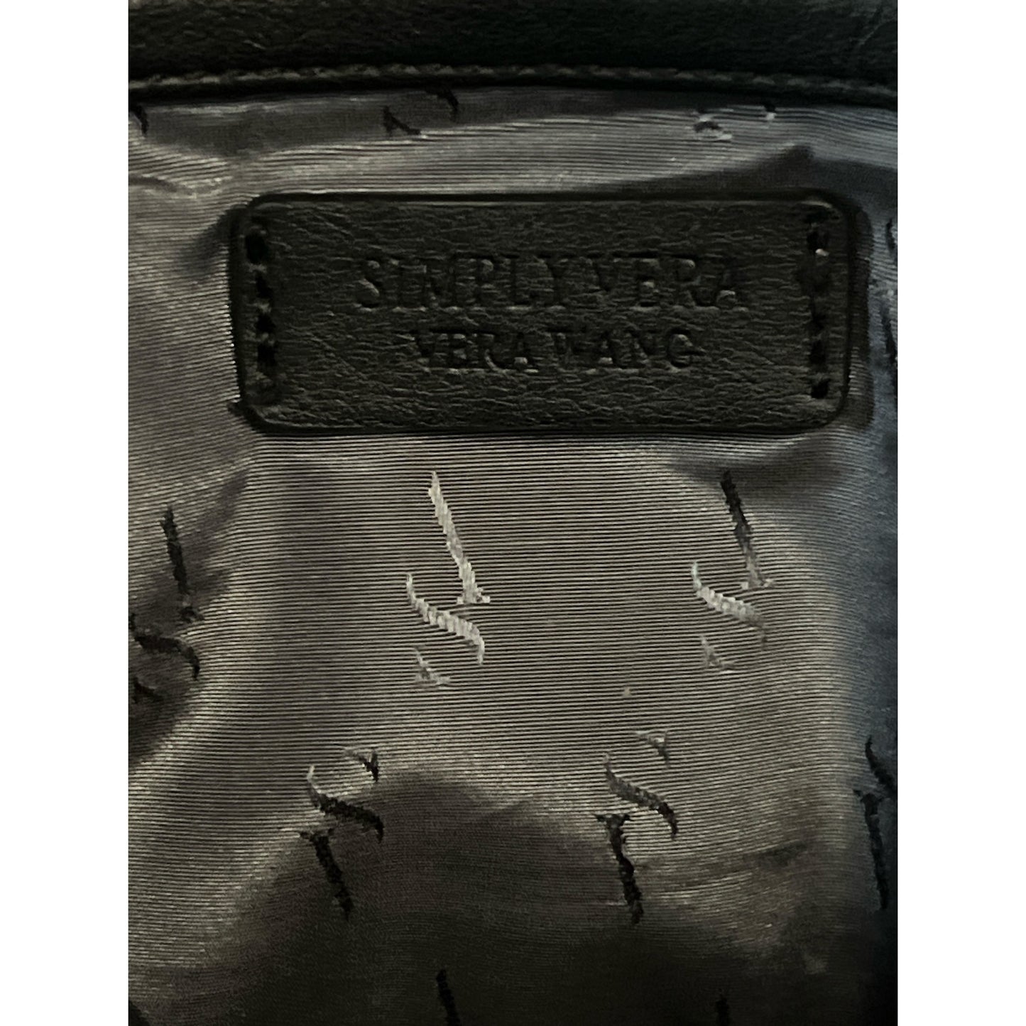 Simply Vera Vera Wang Black Faux Leather Mini Backpack – Textured Trim – Modern Style