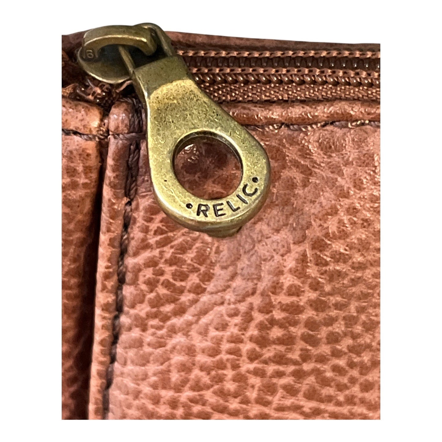 Relic Collection Brown Leather Shoulder Bag Vintage Style Handbag 9x12