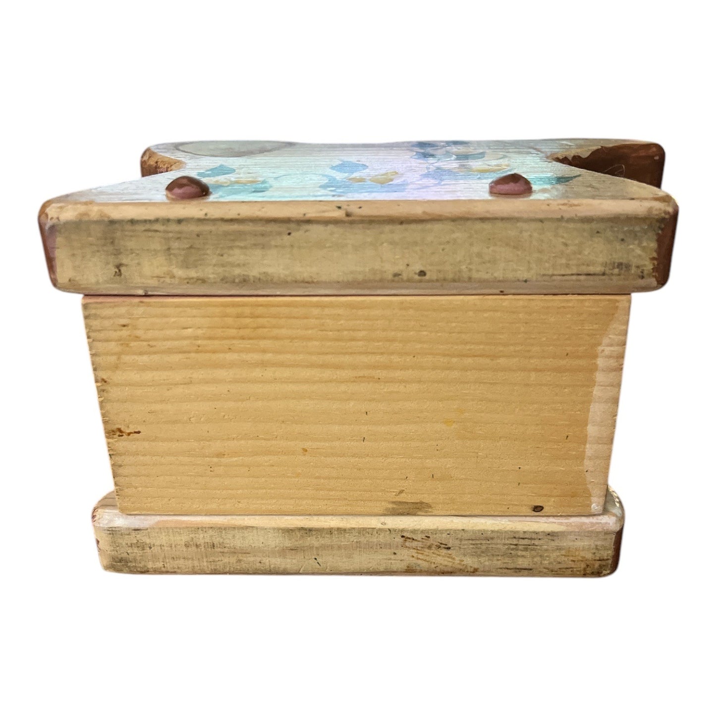 Hand-Painted Watering Pot Shaped Napkin Holder With Floral Design Rustic Decor
