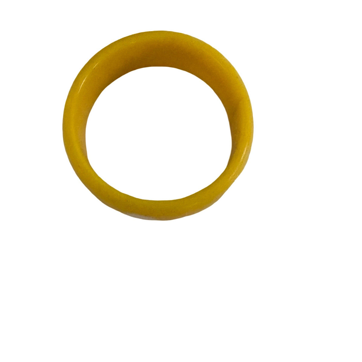 Vintage Style Yellow White Polka Dot Chunky Bangle Bracelet 3 Inch
