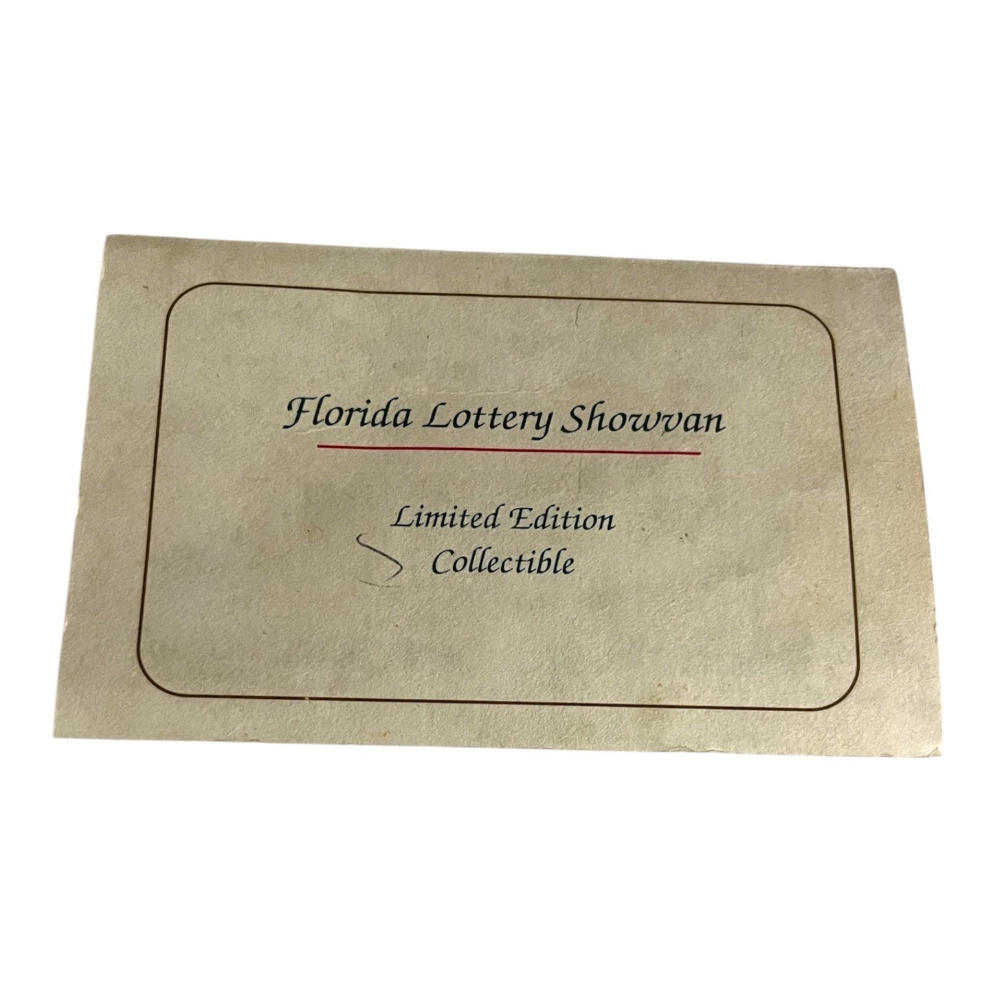 1994 Florida Lottery Showvan Die-Cast Truck – 1:87 Scale Limited Edition Collectible by Racing Champions