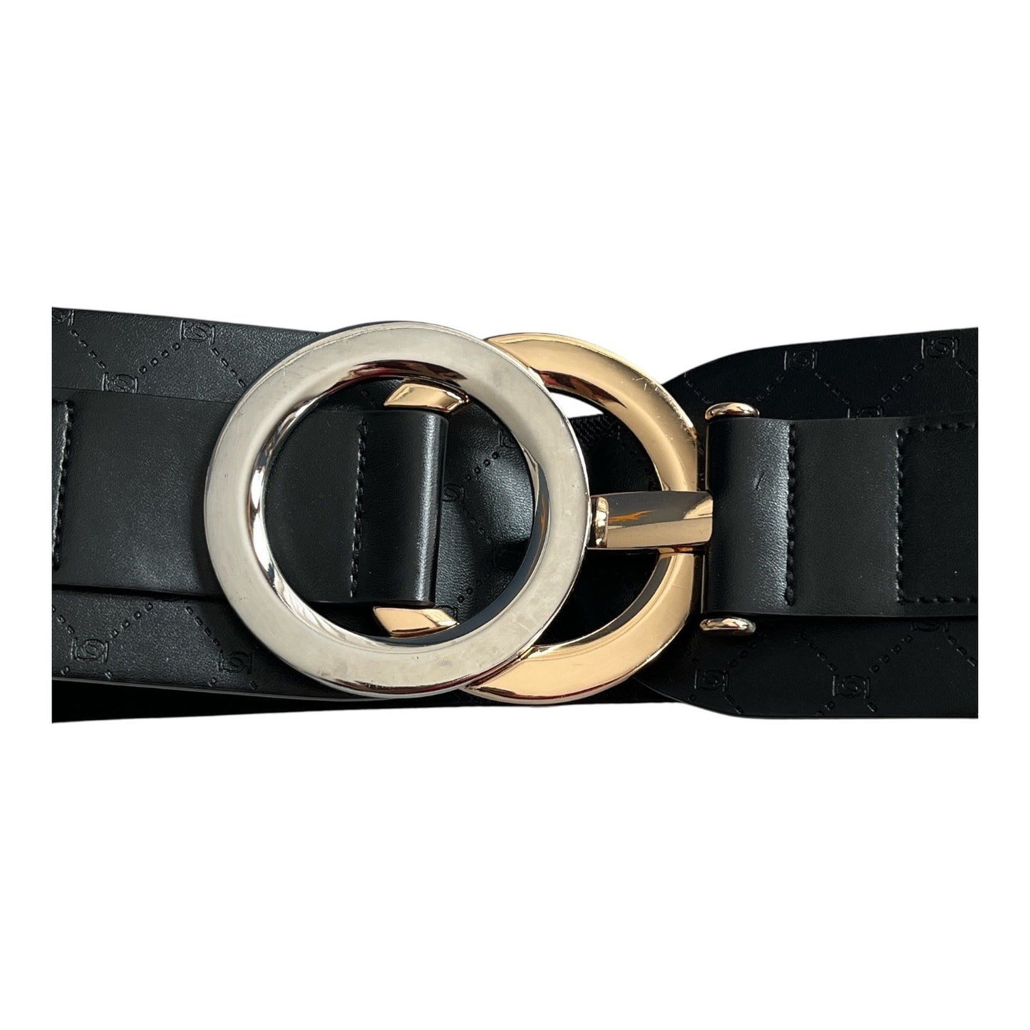 bebe Black Wide Belt with Double Ring Buckle Y2K M/L