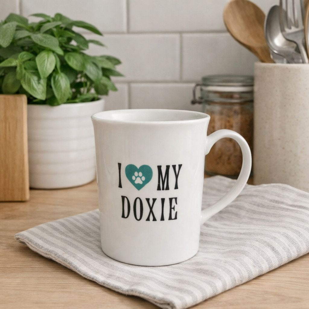 Fringe Studio I Love My Doxie Mug Dog Lover Coffee Cup Paw Heart Ceramic