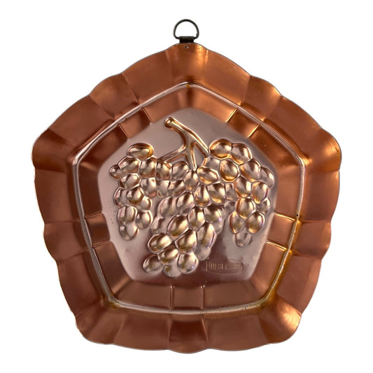 Vintage West Bend Copper Tone Grape Mold Wall Hanging Kitchen Decor