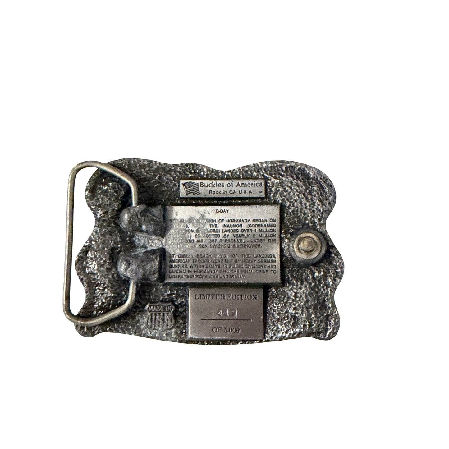 1994 Normandy Invasion D-Day 50th Commemorative Belt Buckle Limited Edition 419/5000