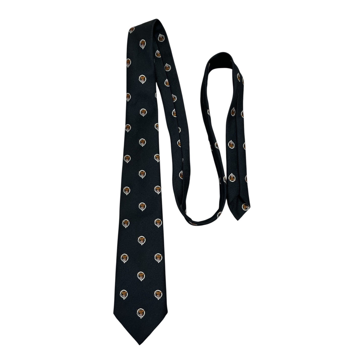 Vintage Ingles Buchan Clan Tie – Scottish Eagle Crest Emblem