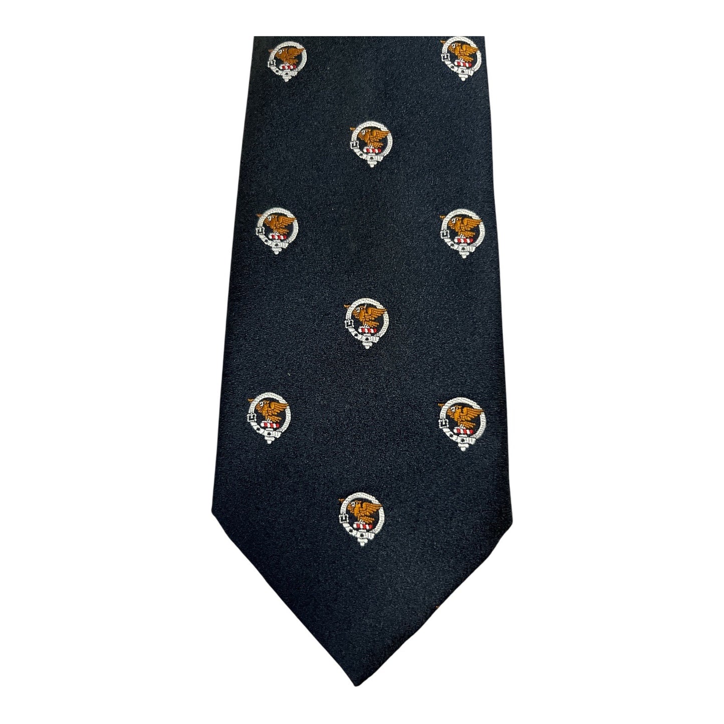 Vintage Ingles Buchan Clan Tie – Scottish Eagle Crest Emblem