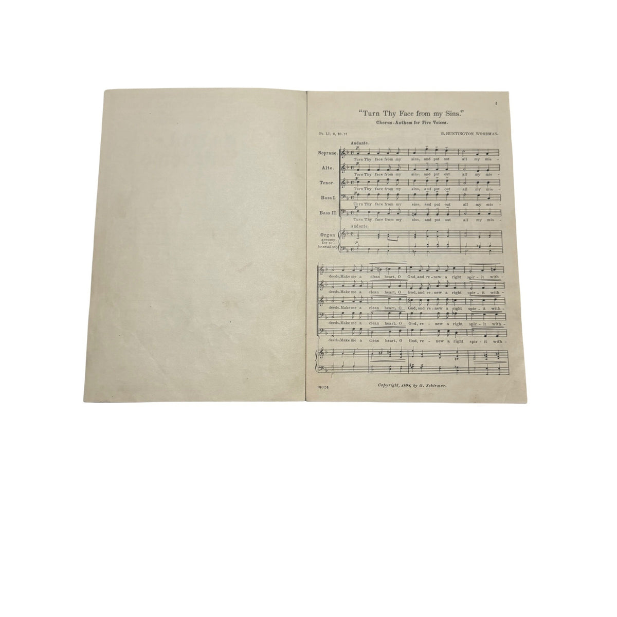 Antique G Schirmer General Anthems Church Choir Sheet Music Lot of 6 Victorian